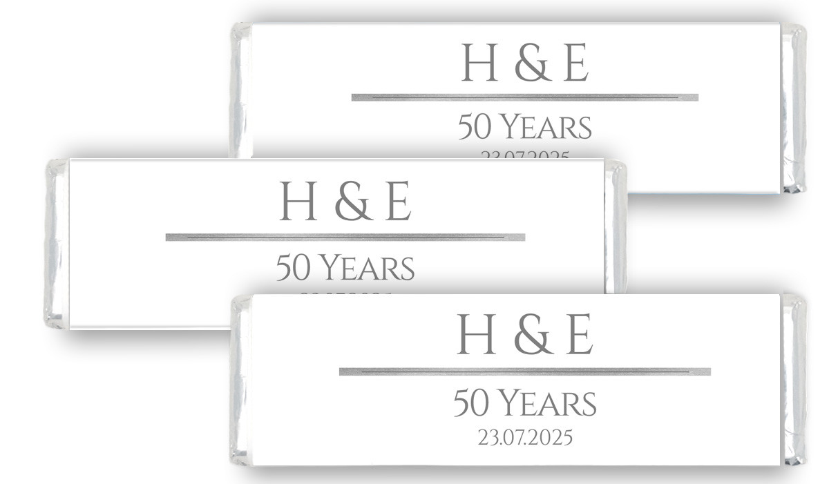 Add A Photo On Silver Personalised Anniversary Cadbury Chocolate Bar