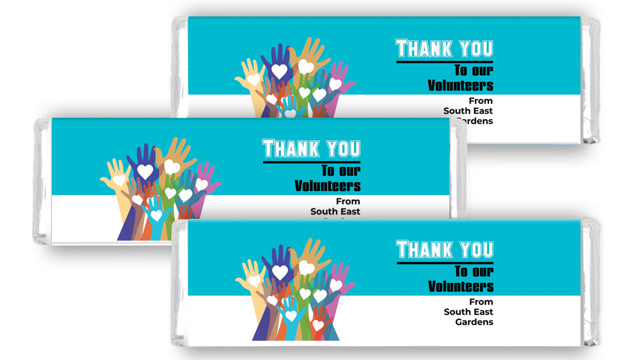 Hands Up Volunteer Week Personalised Cadbury Chocolate Bar