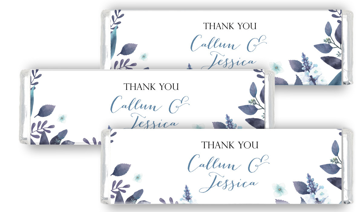 Blue Floral Engagement Cadbury Chocolate Bar