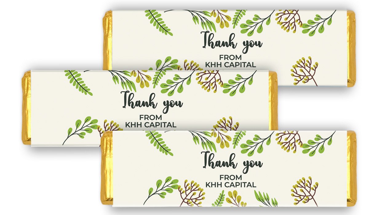 Floral Personalised Thank You Cadbury Chocolate Bar