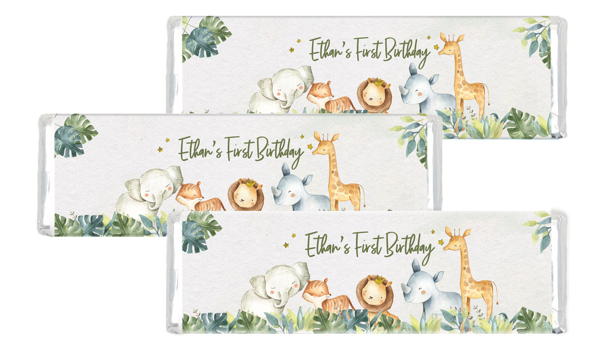 Animal Safari Personalised 1st Birthday Cadbury Chocolate Bar