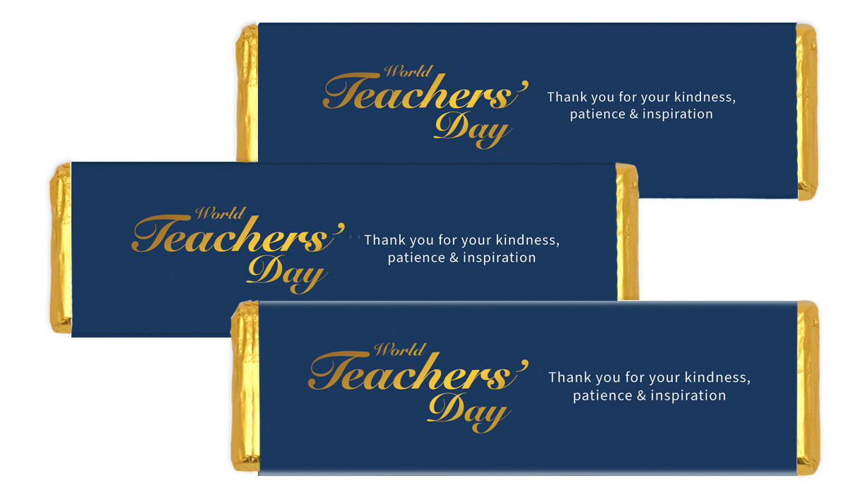 Simple Blue Teachers Day Personalised Cadbury Chocolate Bar