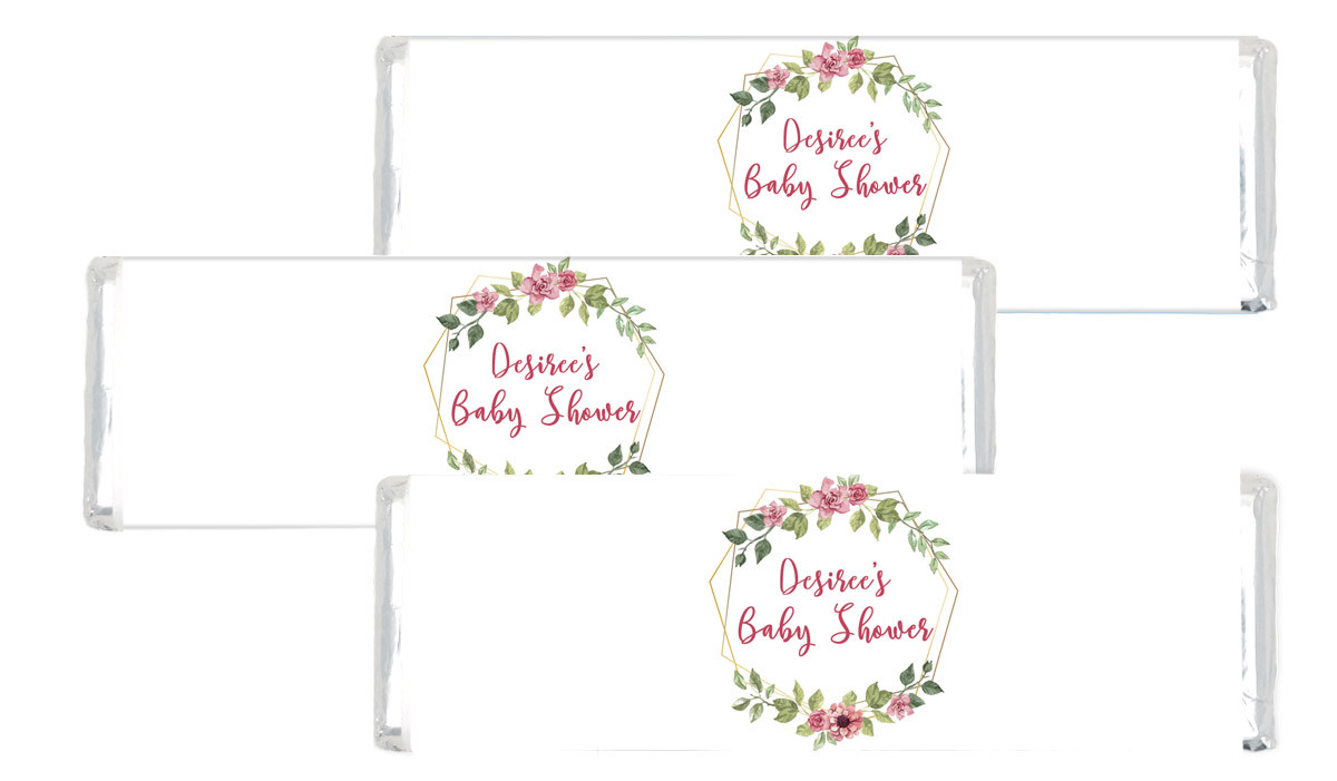 Floral Hexagons Custom Baby Shower Cadbury Chocolate Bar