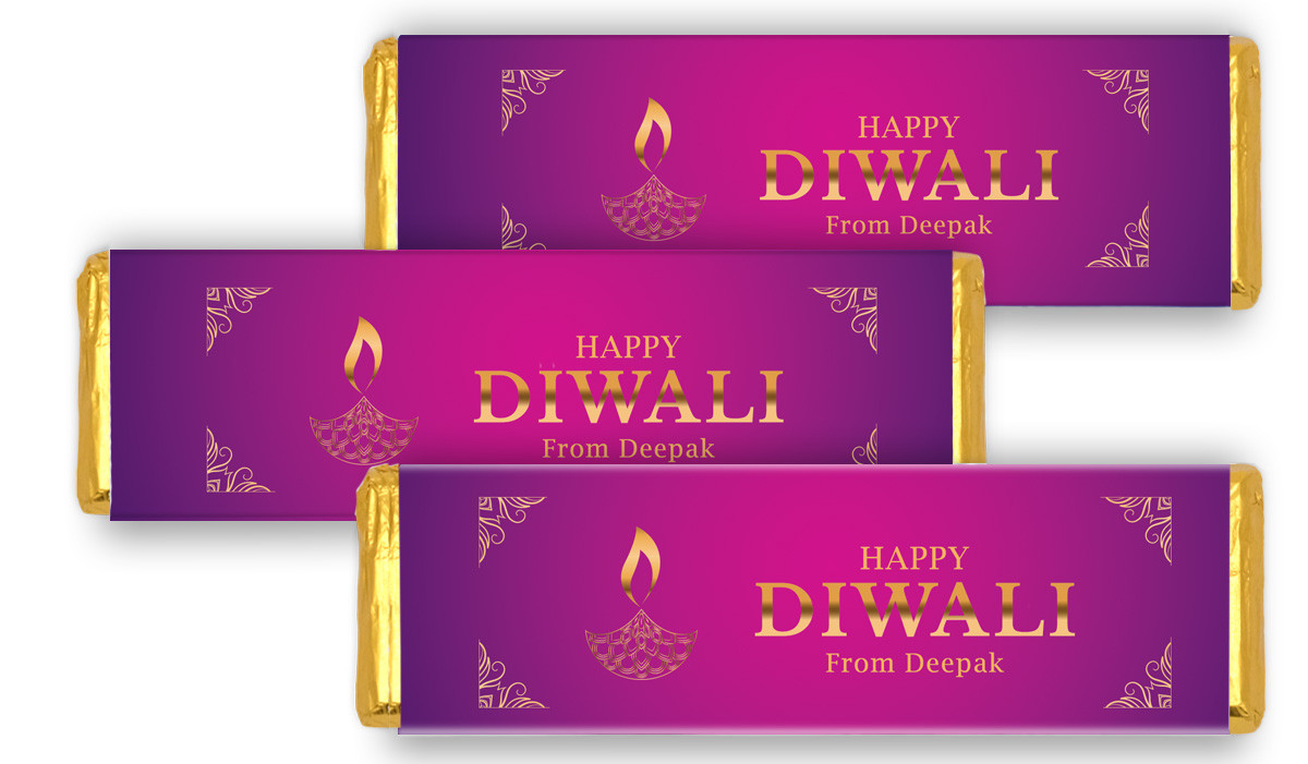 Purple Personalised Diwali Cadbury Chocolate Bar