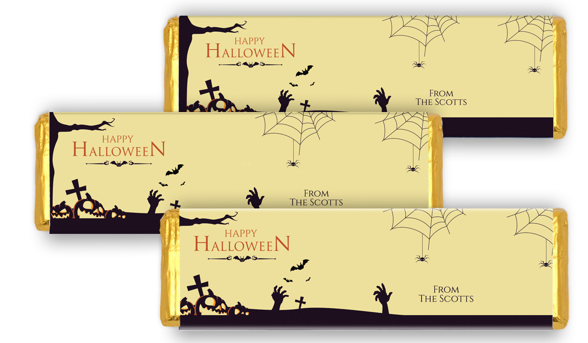 Graveyard Pumpkins Halloween Personalised Cadbury Chocolate Bar