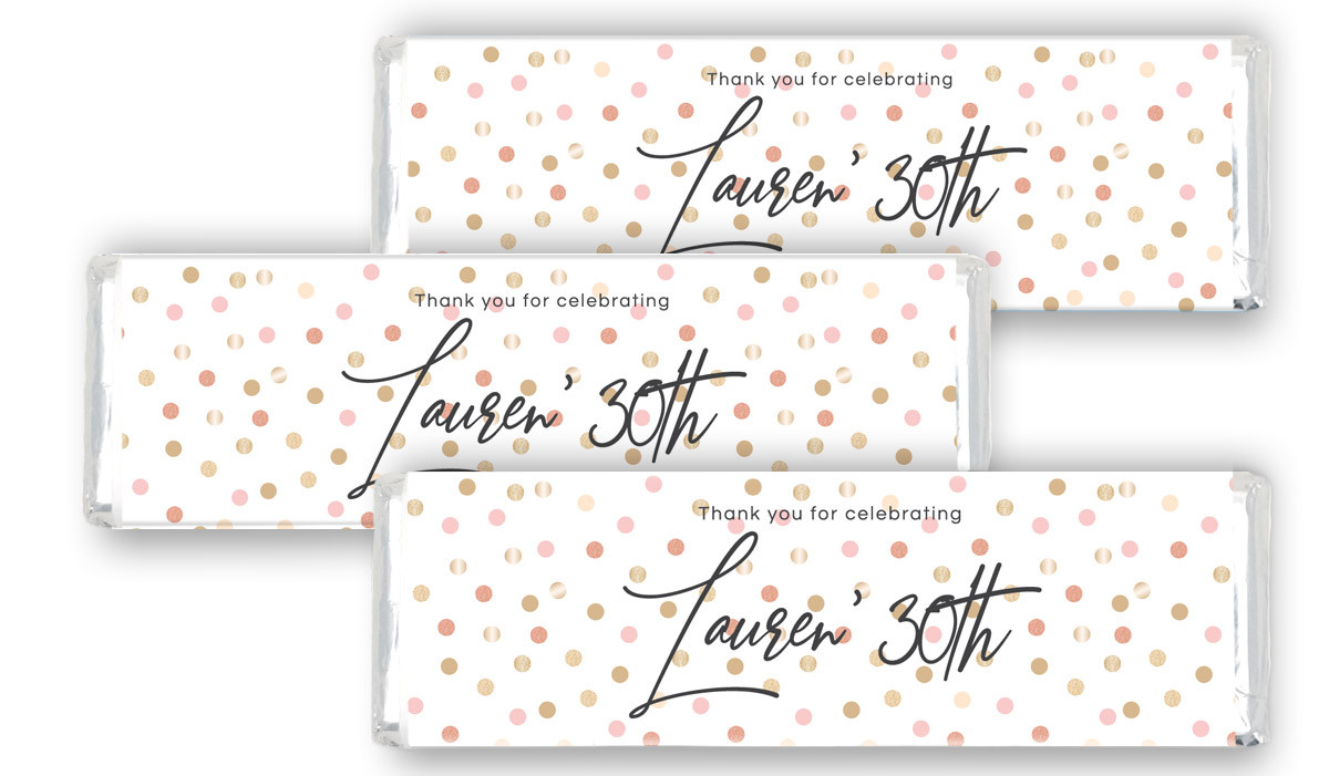 Metallic Confetti Birthday Custom Cadbury Chocolate Bar