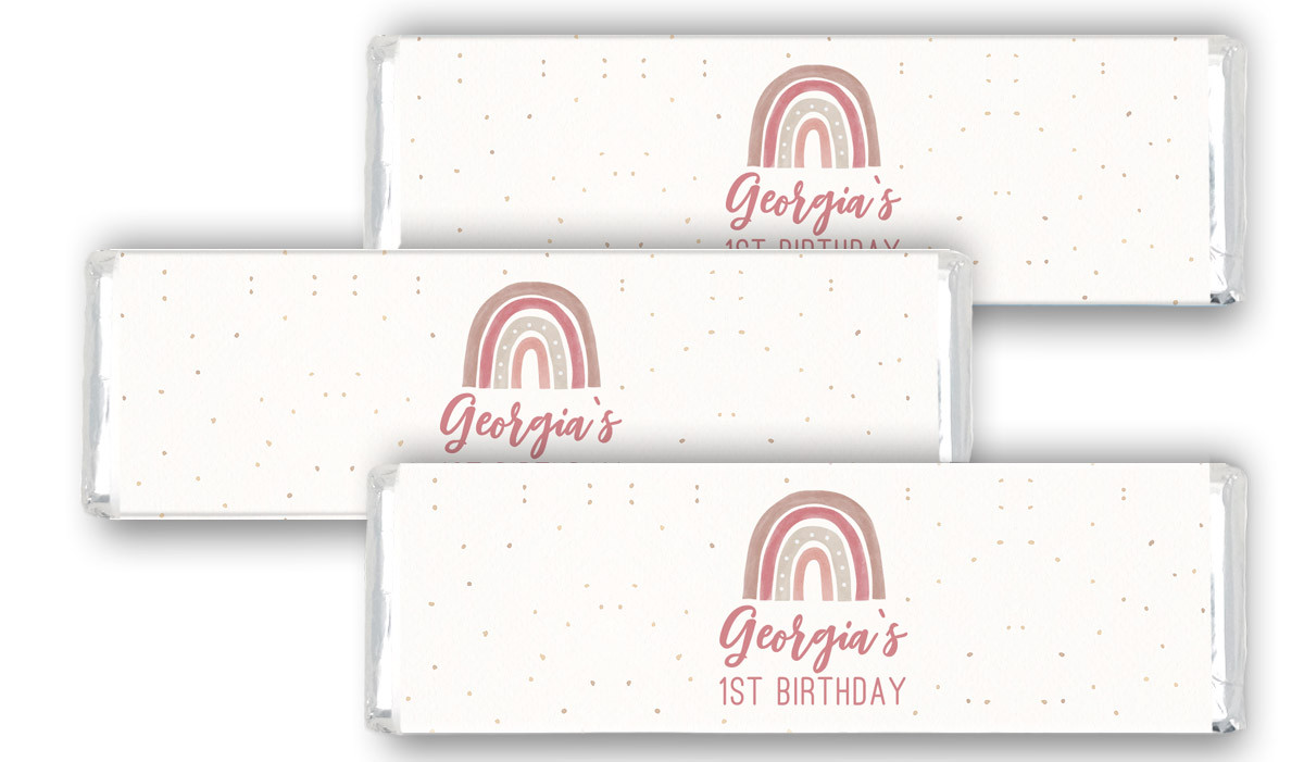 Boho Rainbow Personalised 1st Birthday Cadbury Chocolate Bar