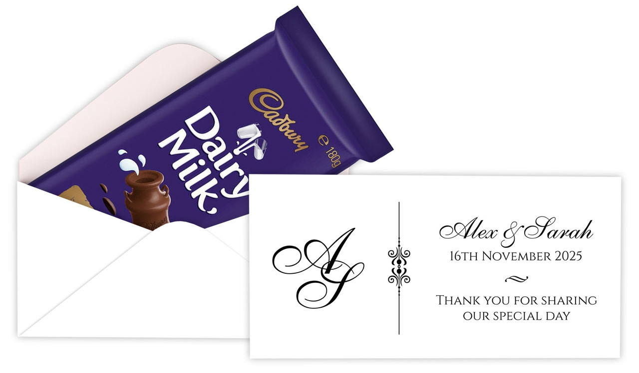 Initials Wedding Personalised Cadbury Bar Box (Box Only)