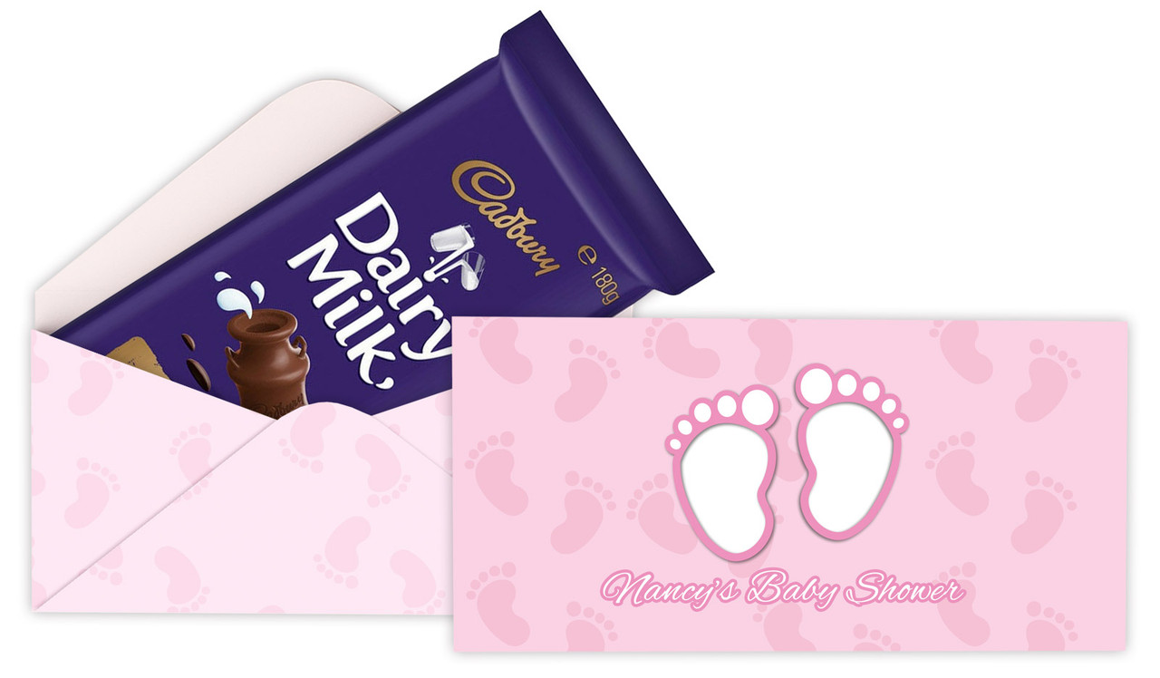 Baby Feet In Pink Baby Shower Cadbury Bar Box (Box Only)