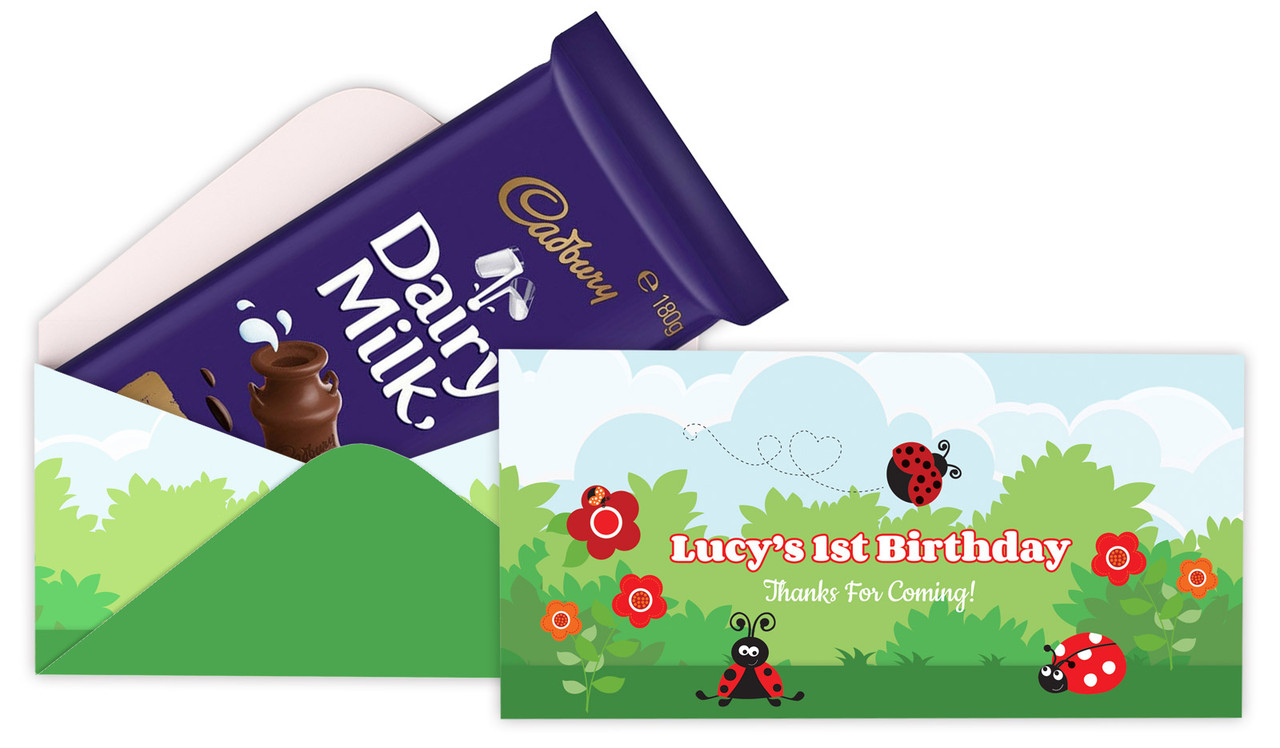 Lady Bug Personalised Birthday Cadbury Bar Box (Box Only)