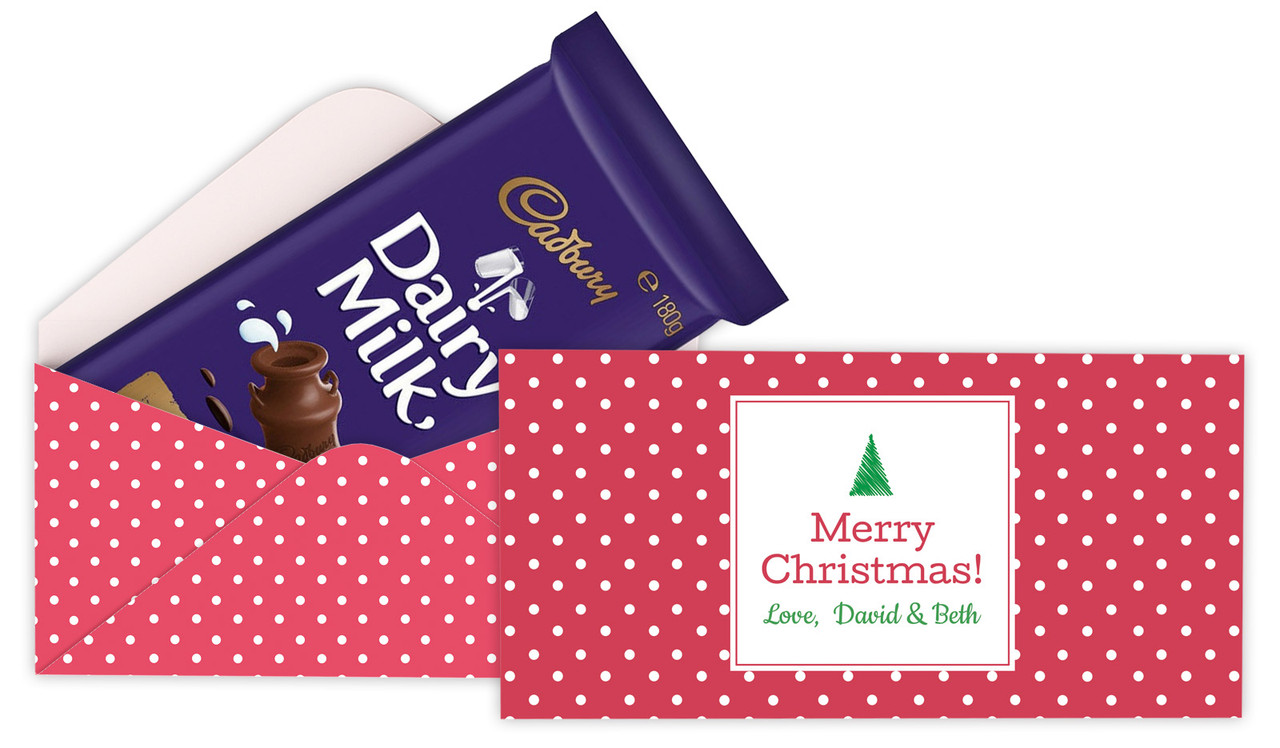 Red Polkadot Personalised Cadbury Bar Box (Box Only)
