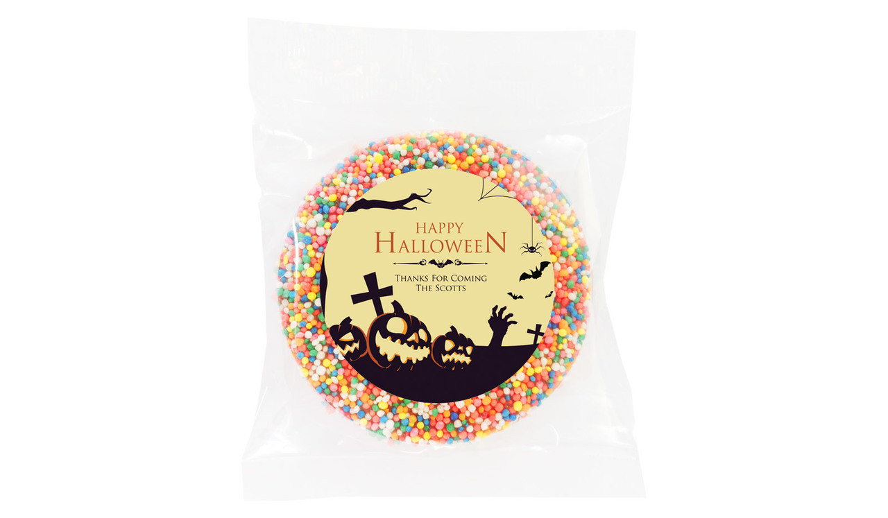 Graveyard Pumpkins Halloween Personalised Chocolate Freckle