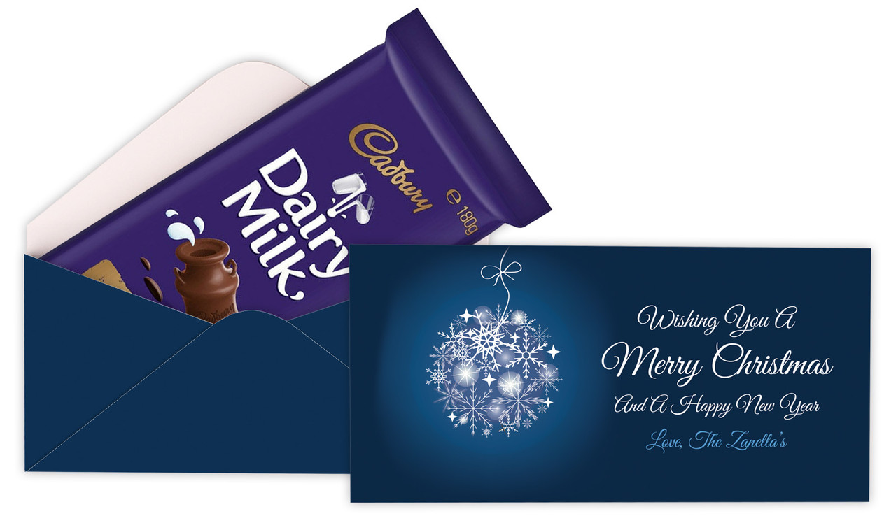 Blue Ornament Christmas Cadbury Bar Box (Box Only)