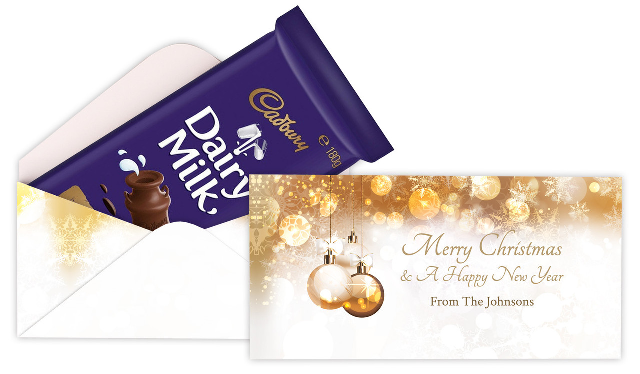 Bronze Baubles Christmas Cadbury Bar Box (Box Only)
