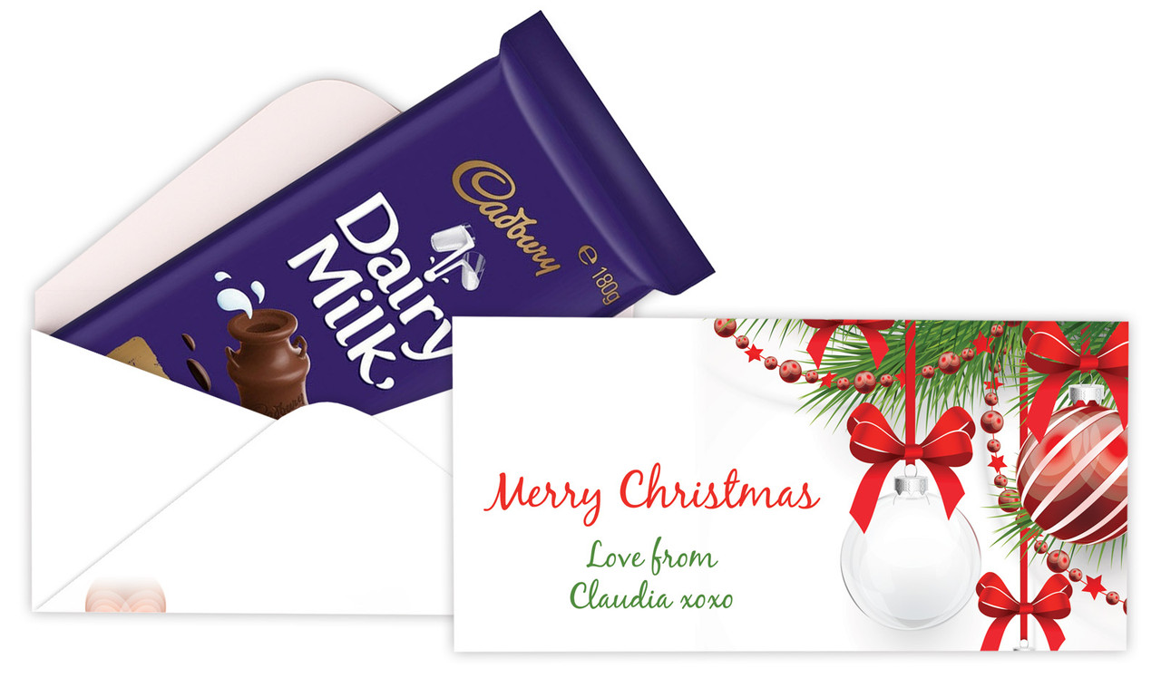 White Christmas Baubles Cadbury Bar Box (Box Only)