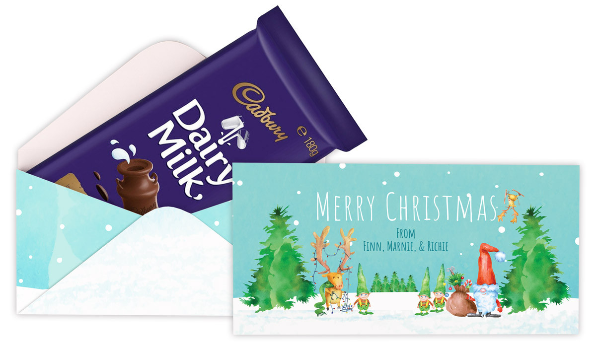 A Watercolour Christmas Custom Cadbury Bar Box (Box Only)