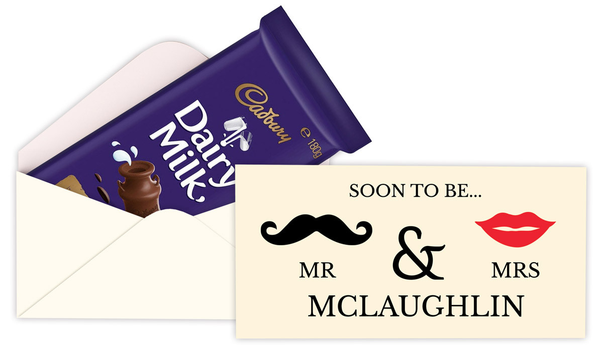 Mr And Mrs Engagement Personalised Cadbury Bar Box (Box Only)