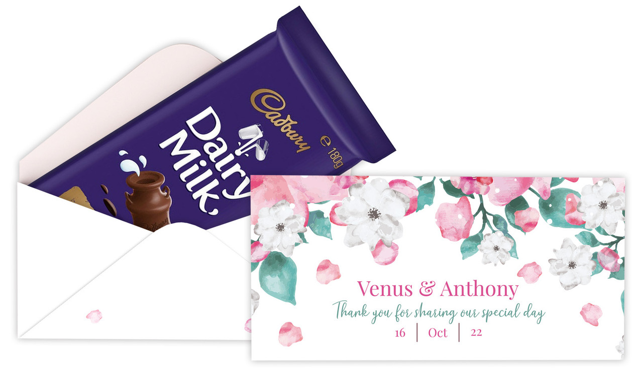 Falling Petals Personalised Cadbury Bar Box (Box Only)