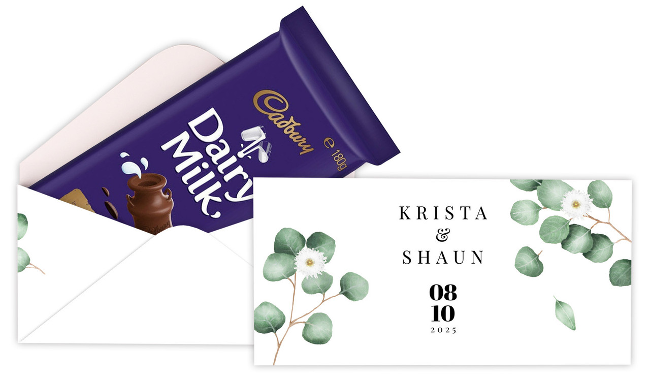 Eucalyptus Personalised Cadbury Bar Box (Box Only)