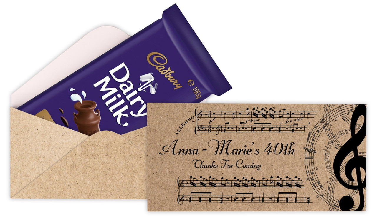 Music Notes Personalised Cadbury Bar Box
