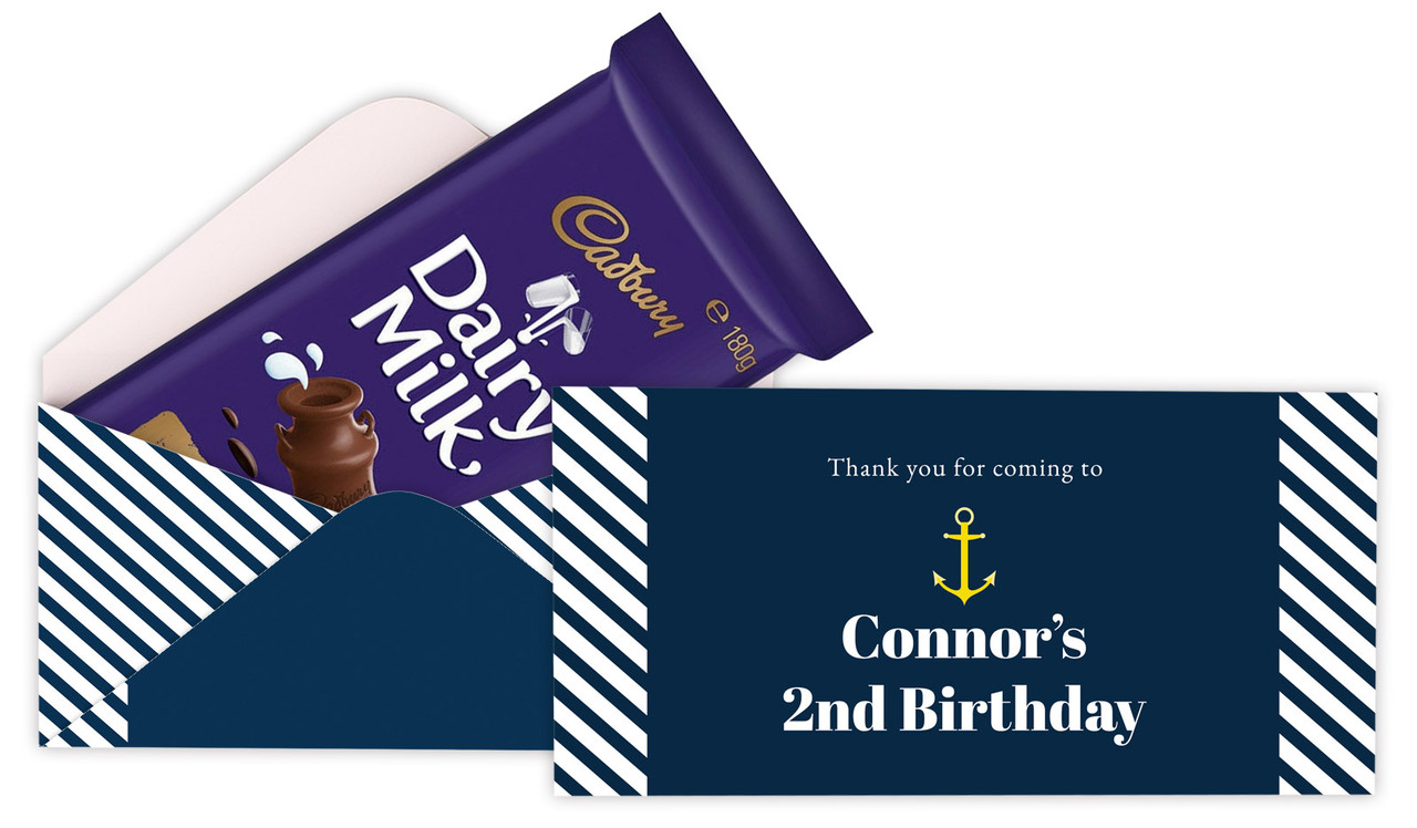 Gold Marine Nautical Personalised Cadbury Bar Box (Box Only)