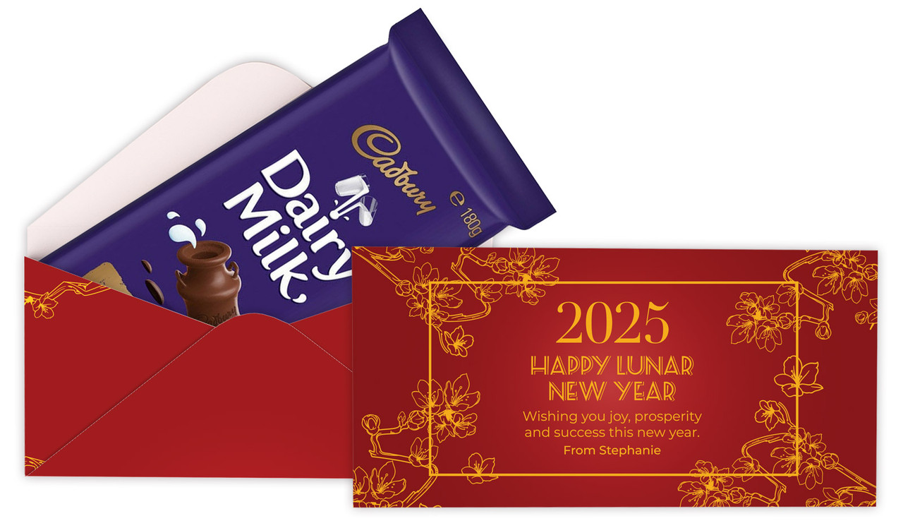 Cherry Blossoms Chinese New Year Personalised Cadbury Bar Box