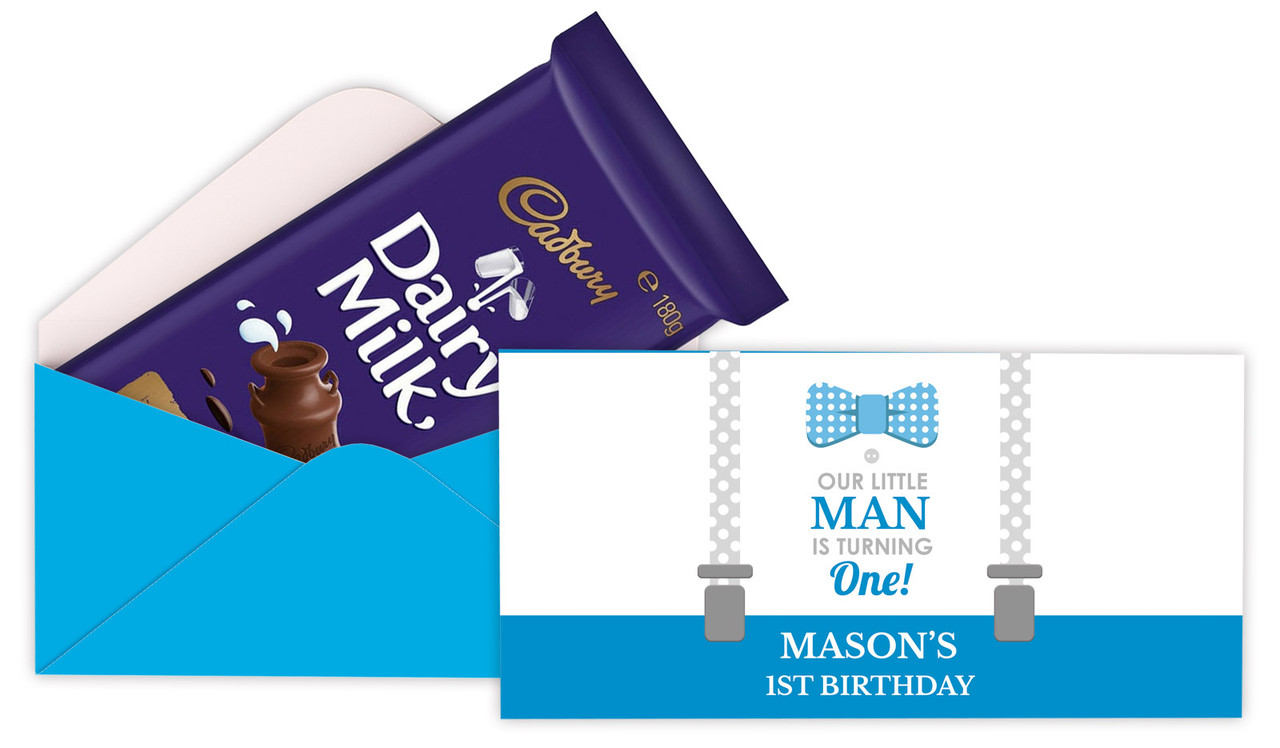 Little Man Birthday Personalised Cadbury Bar Box (Box Only)