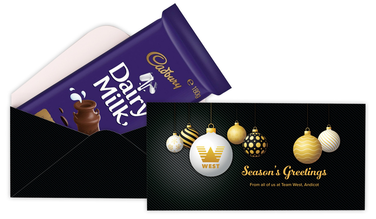 Luxury Black Christmas Cadbury Bar Box