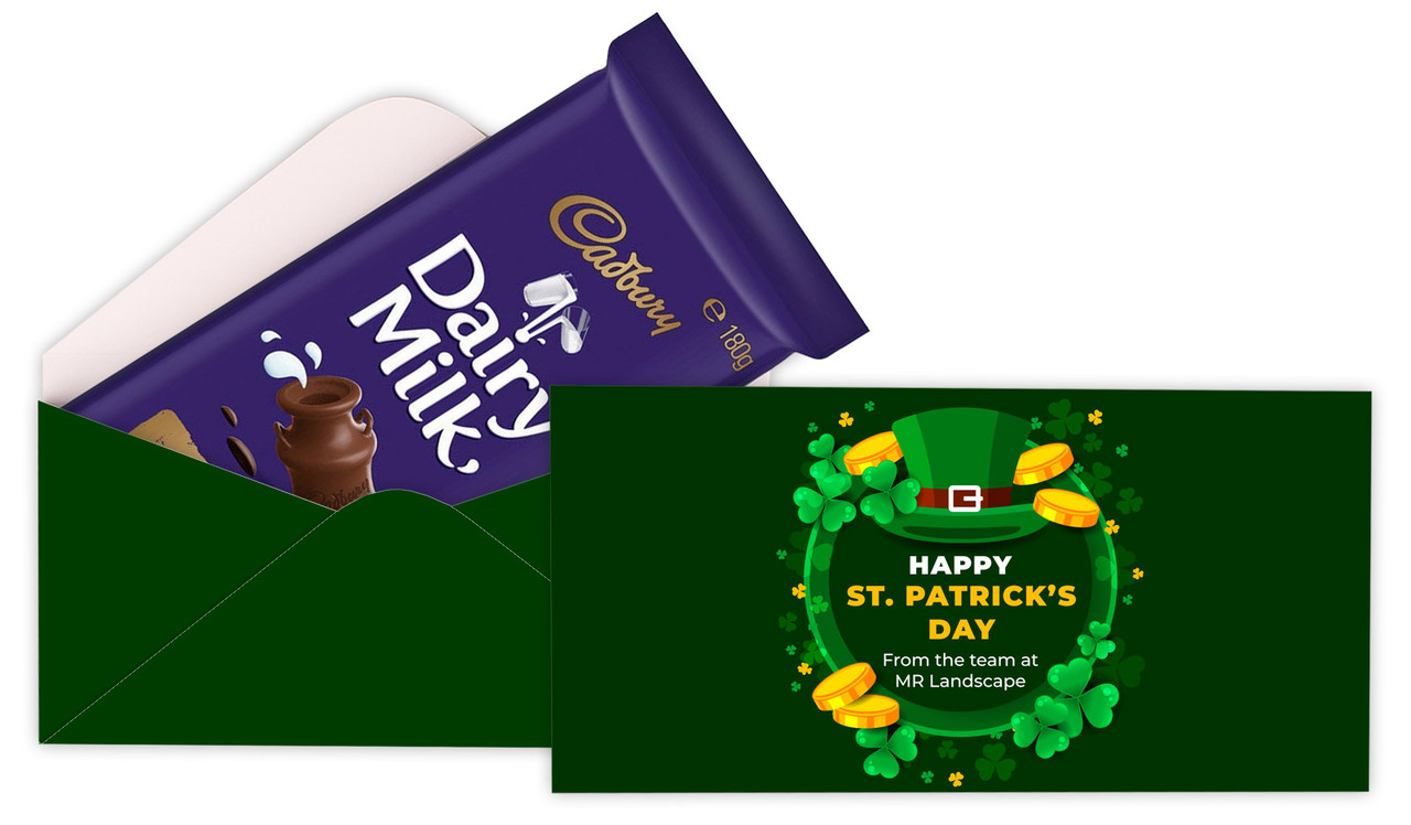 Fun Personalised St Patrick's Day Cadbury Bar Box (Box Only)