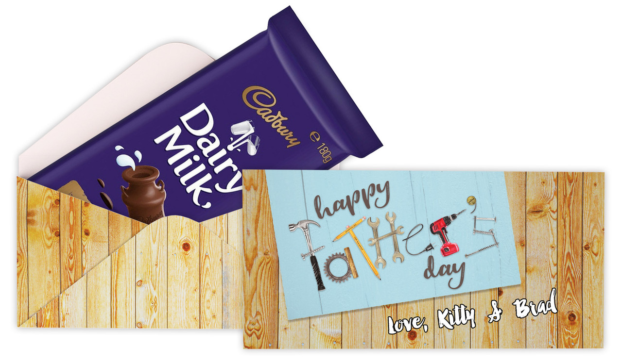 Dad's Toolbox Fathers Day Personalised Cadbury Bar Box (Box Only)