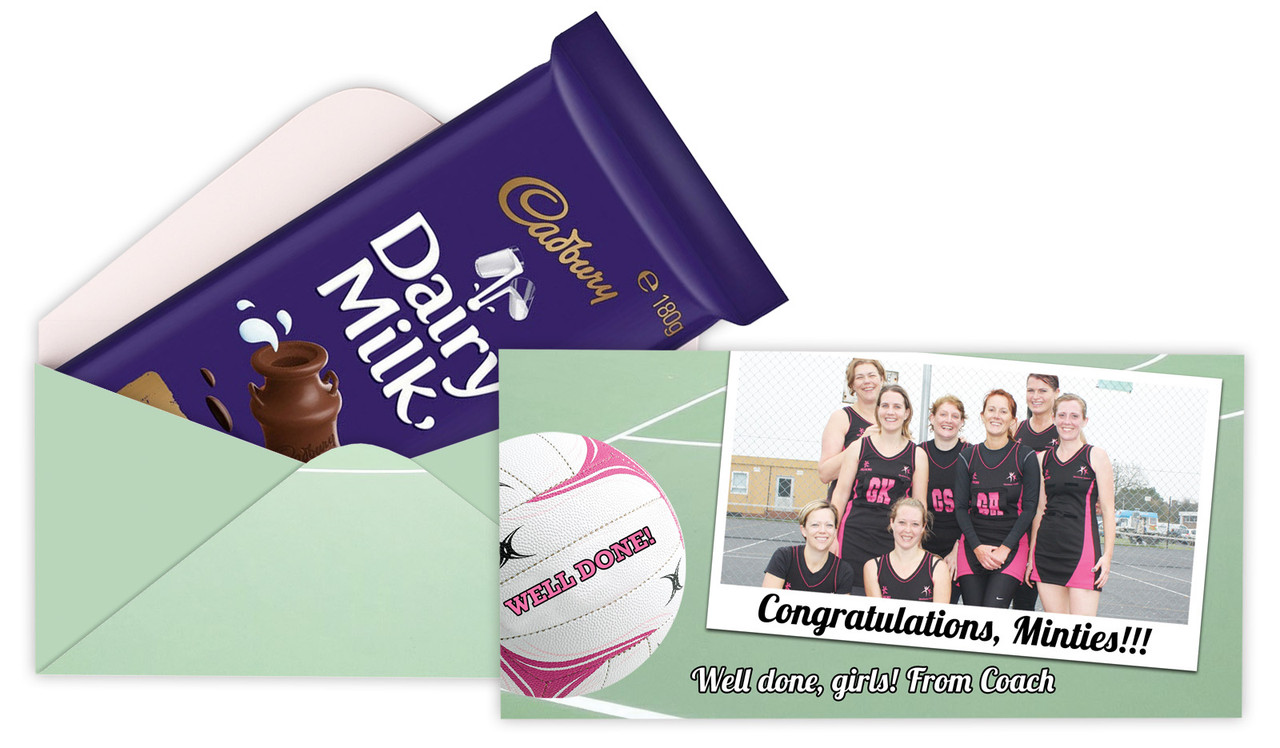 Netball Photo Personalised Cadbury Bar Box (Box Only)