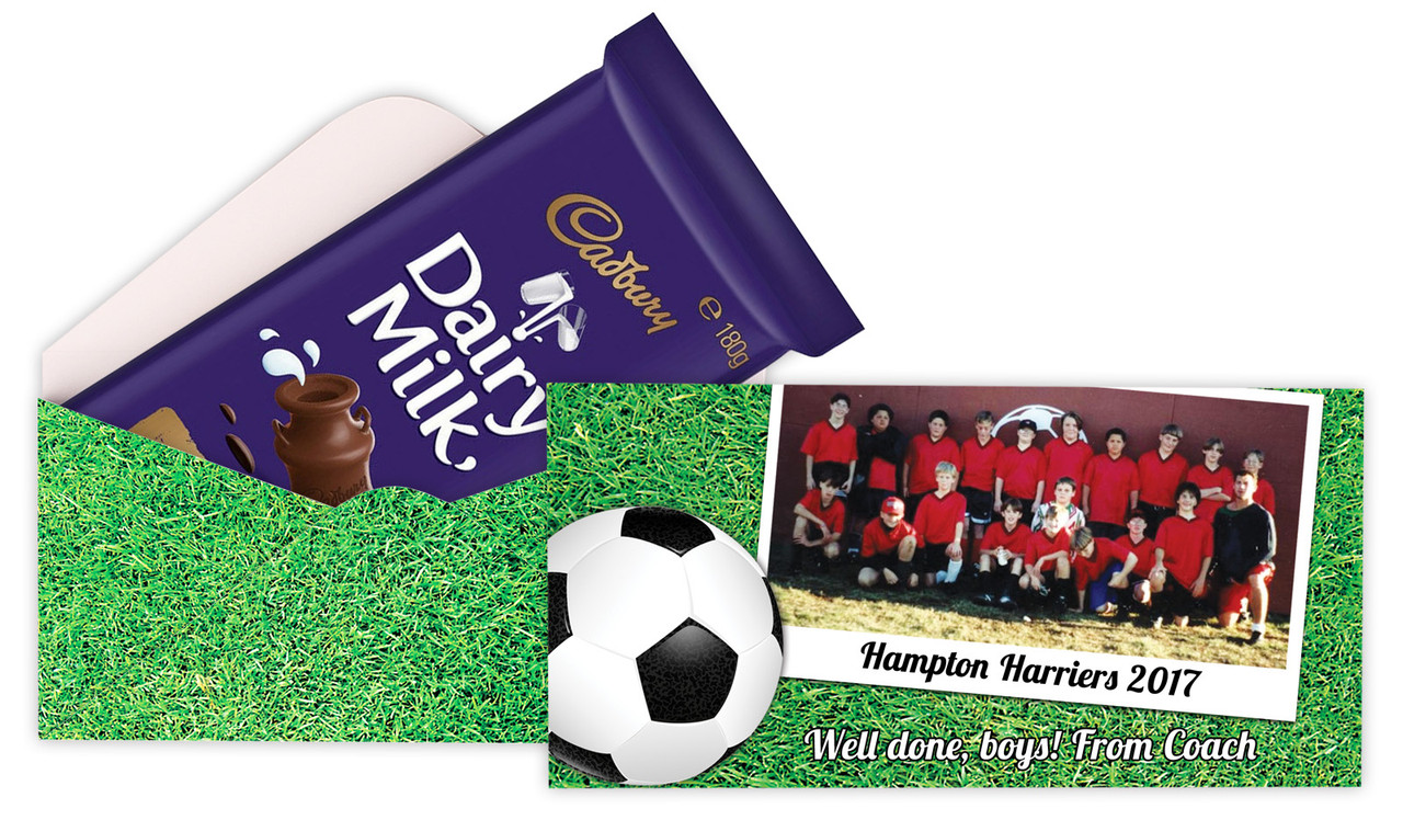 Soccer Photo Personalised Cadbury Bar Box (Box Only)