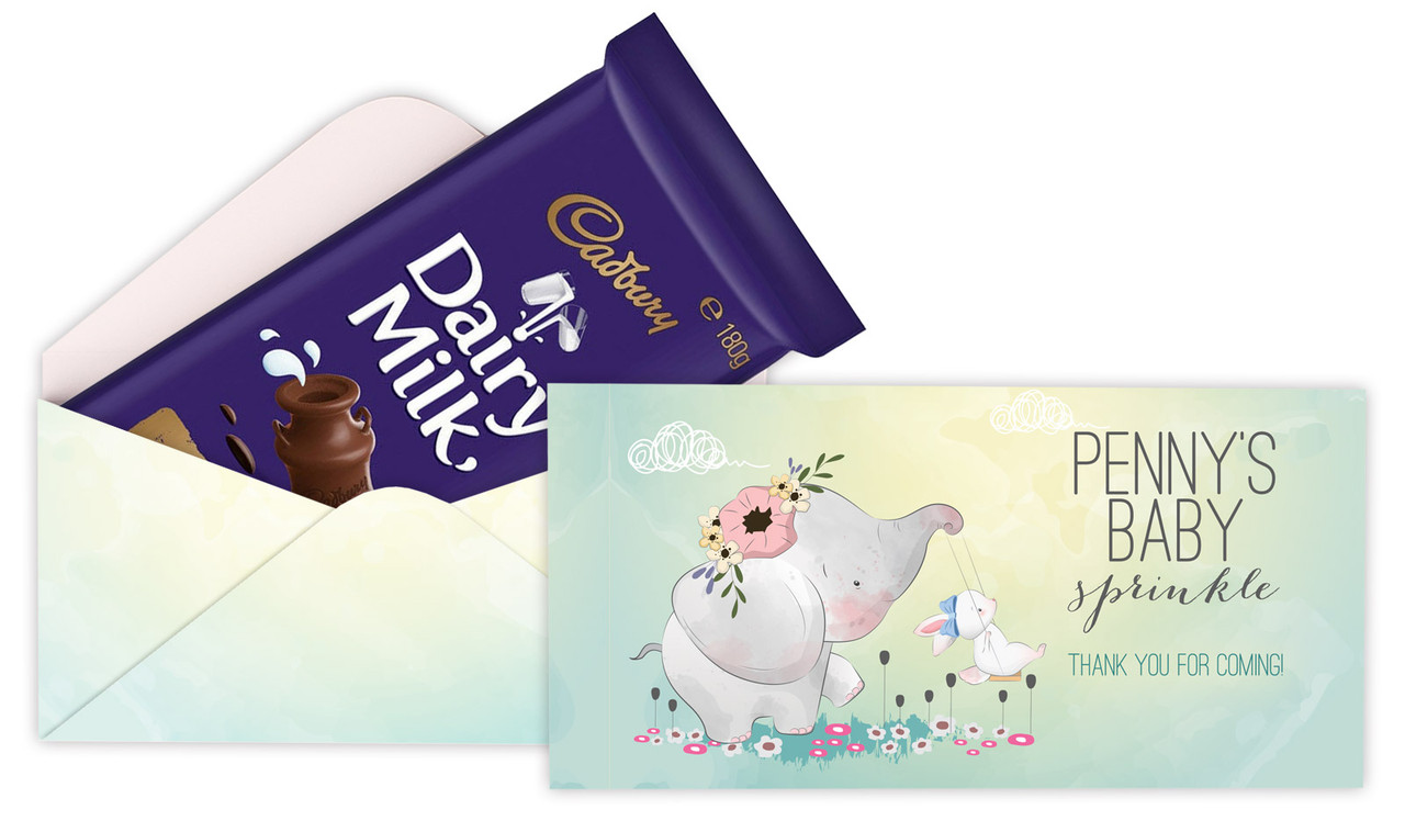 Elephant And Friend Baby Shower Cadbury Bar Box (Box Only)