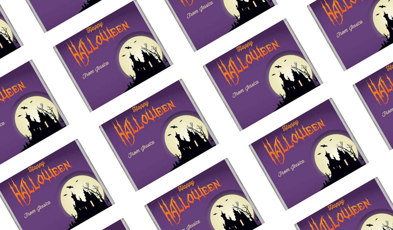 Creepy House Halloween Personalised Mini Chocolates