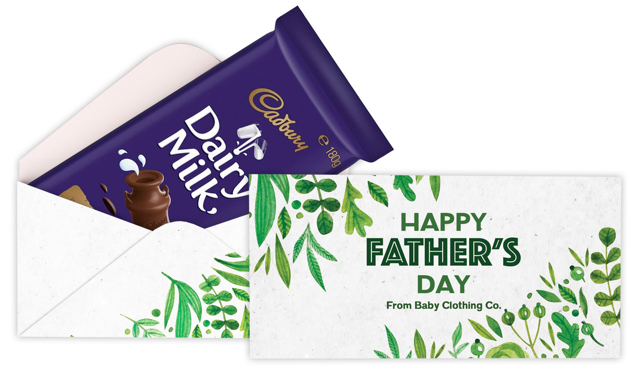 Garden Greenery Fathers Day Custom Cadbury Bar Box (Box Only)