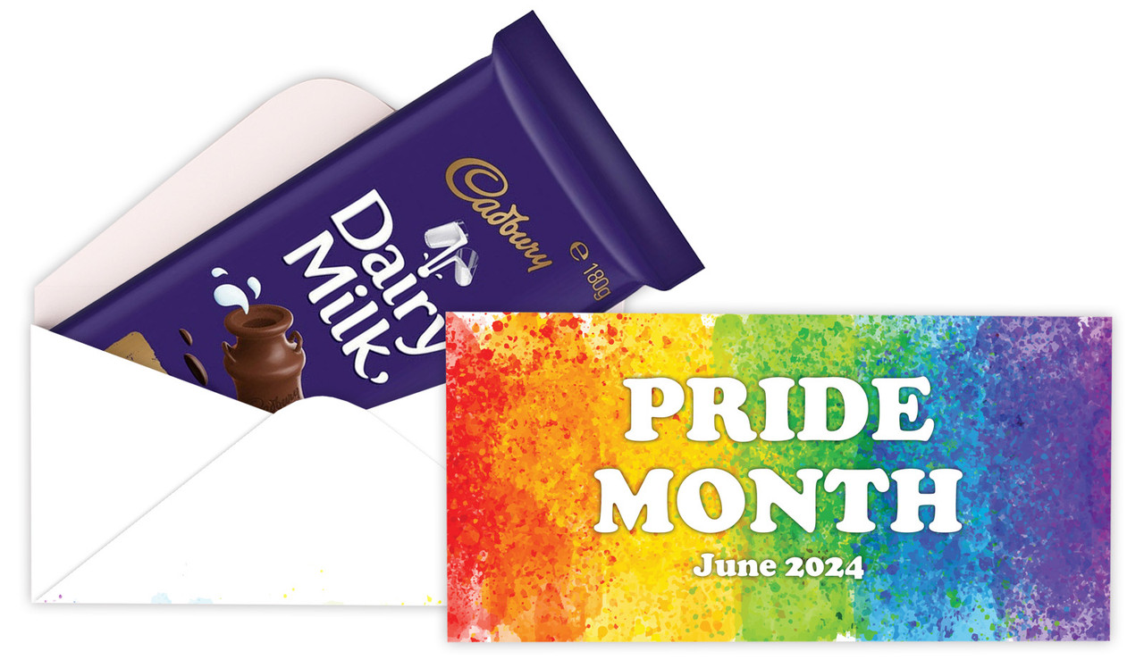 Painted Rainbow Pride Personalised Cadbury Bar Box (Box Only)