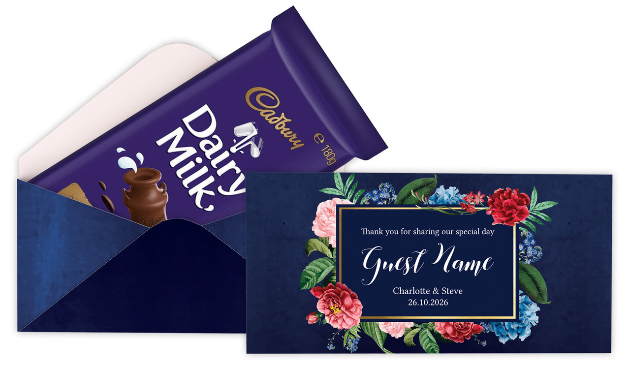 Floral Frame Personalised Cadbury Bar Box (Box Only)