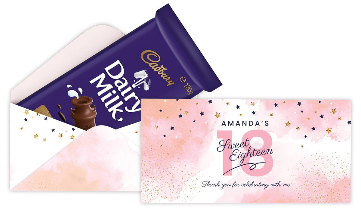 Star Watercolour Personalised Birthday Cadbury Bar Box