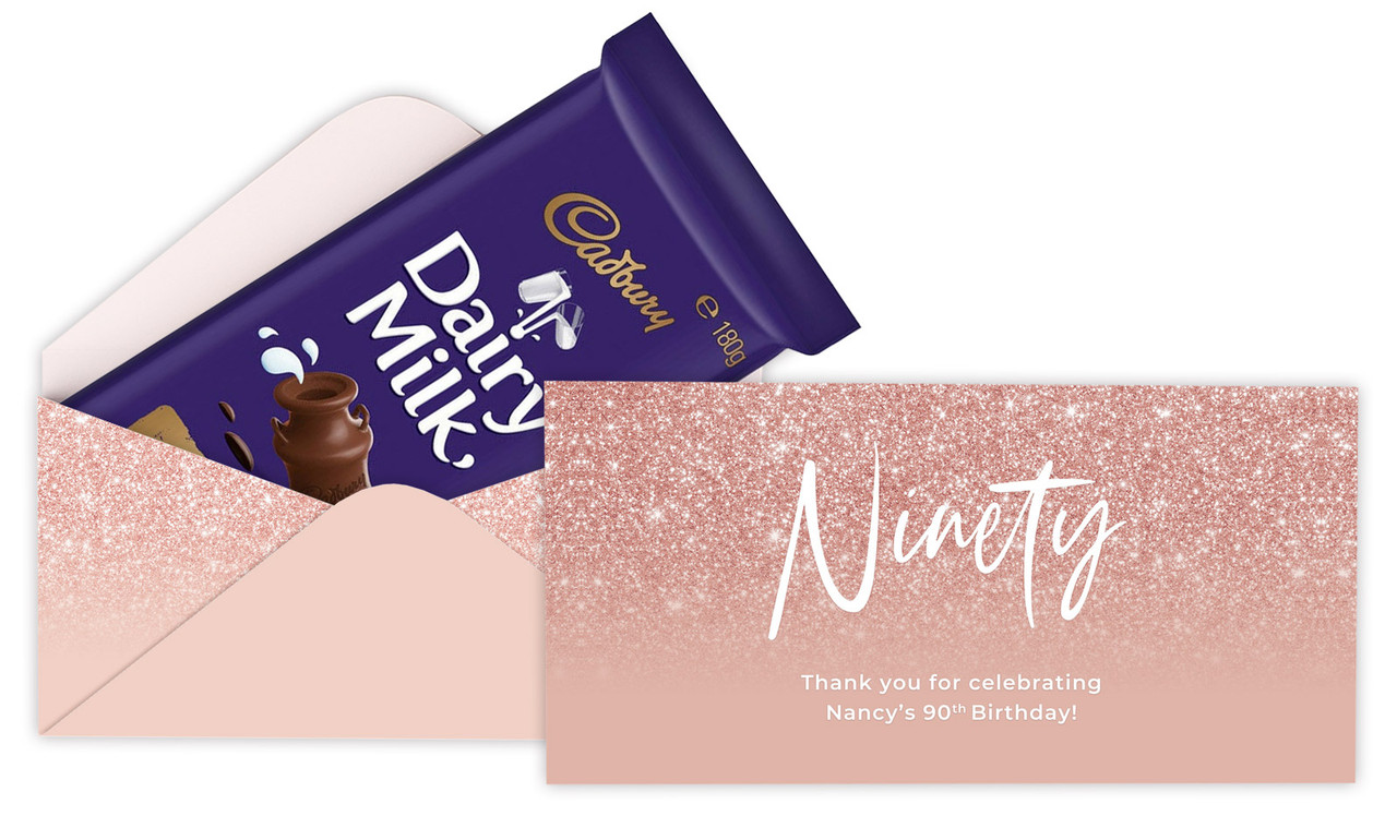 90th Birthday Personalised Cadbury Bar Box (Box Only)