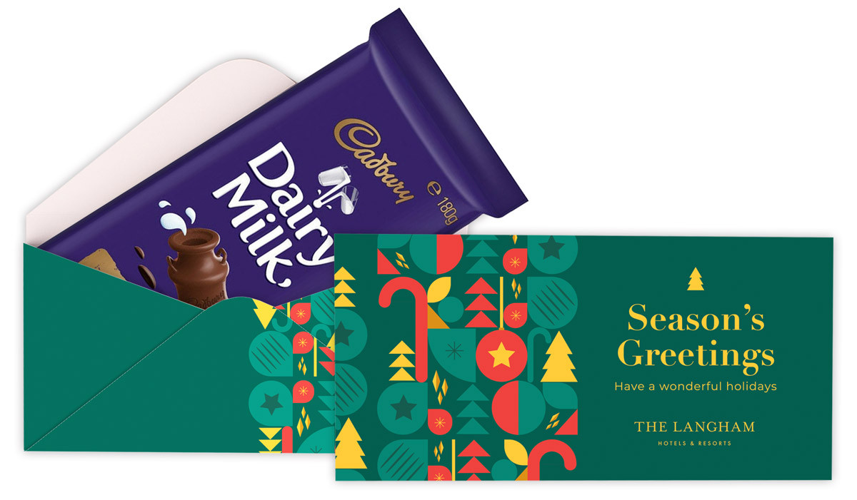 Bright And Merry Christmas Custom Cadbury Bar Box (Box Only)