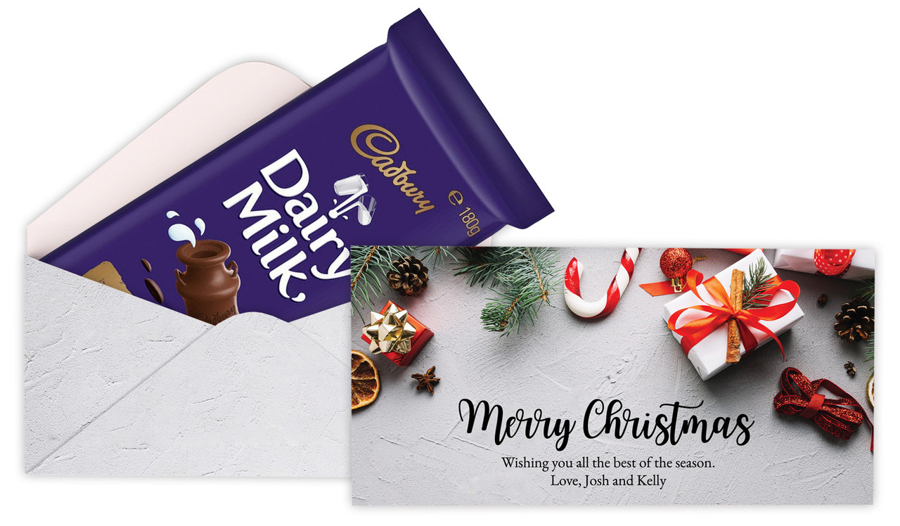Christmas Background Personalised Cadbury Bar Box (Box Only)