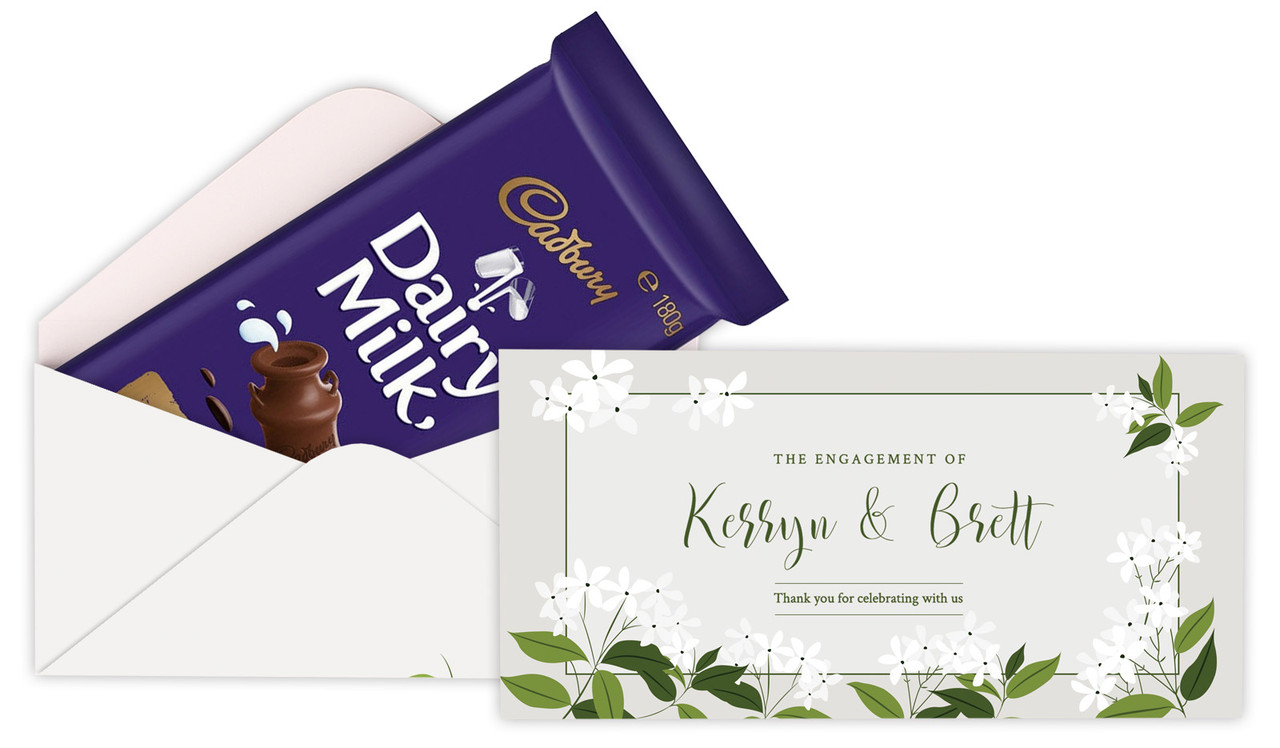 Jasmine Custom Engagement Cadbury Bar Box (Box Only)