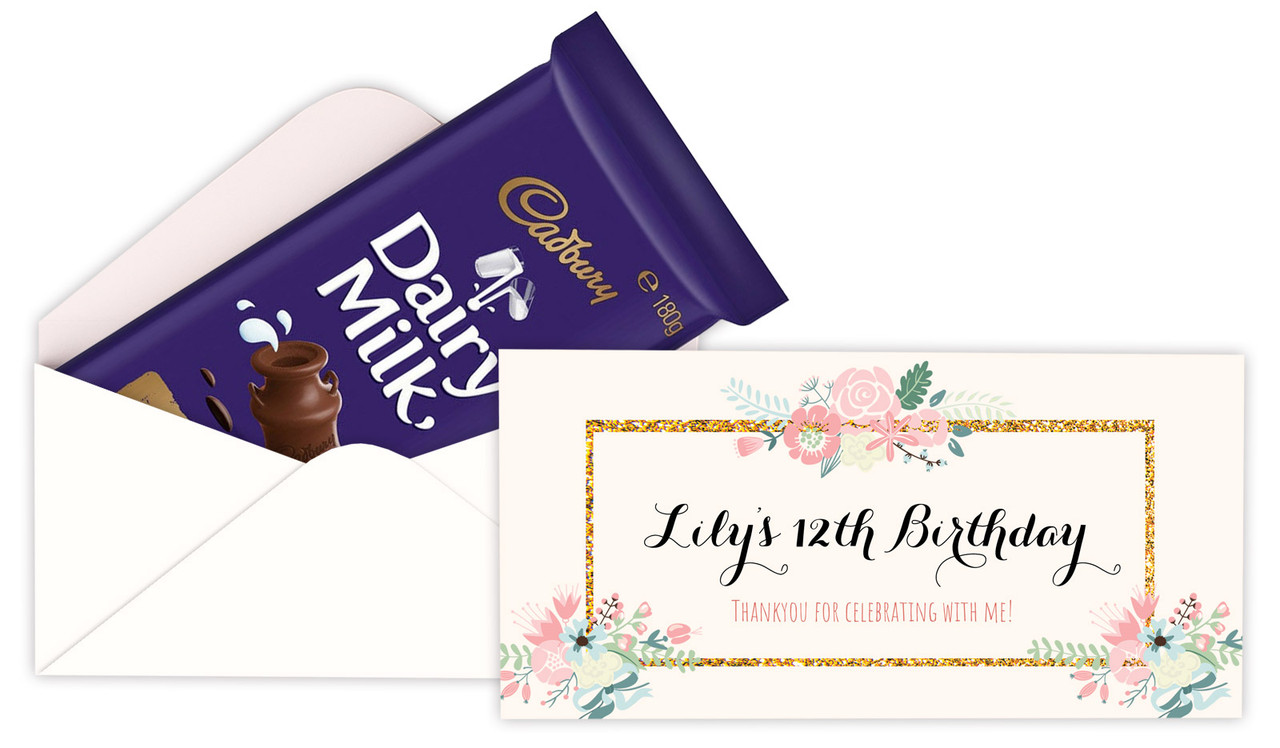 Spring Florals Personalised Cadbury Bar Box (Box Only)