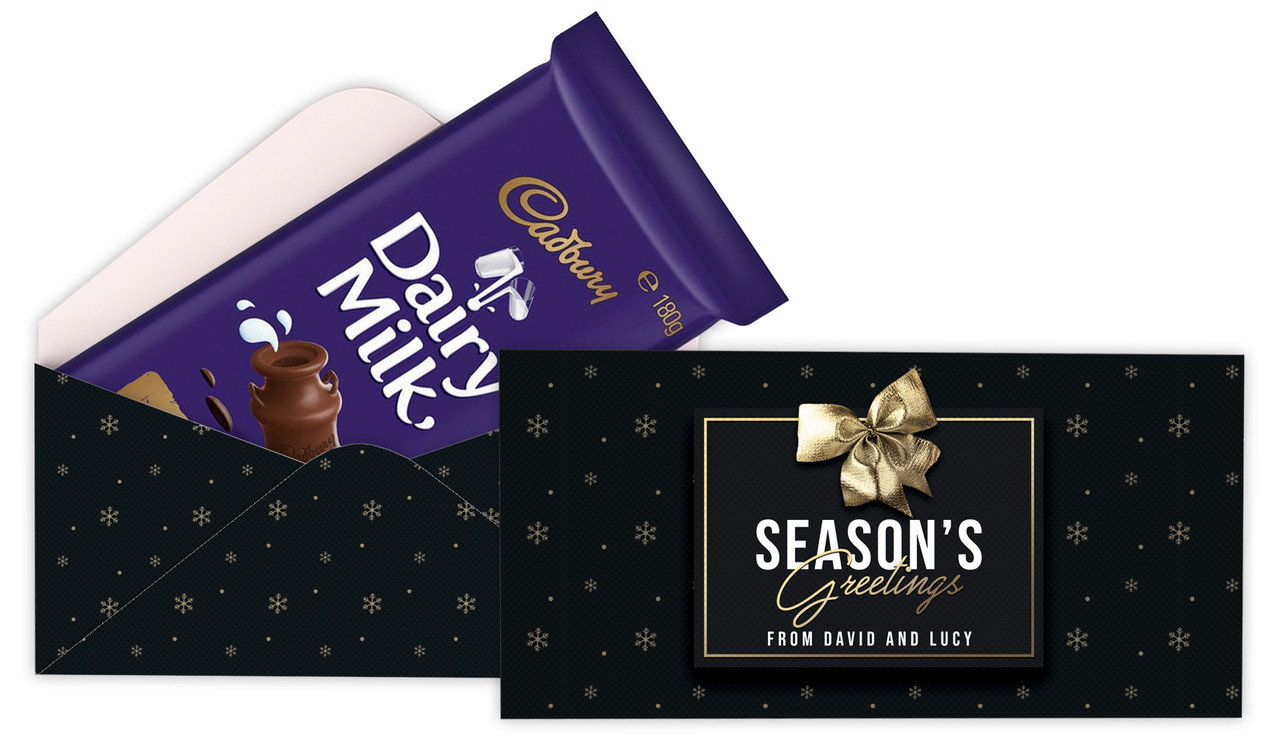Glossy Gift Black Custom Christmas Cadbury Bar Box (Box Only)