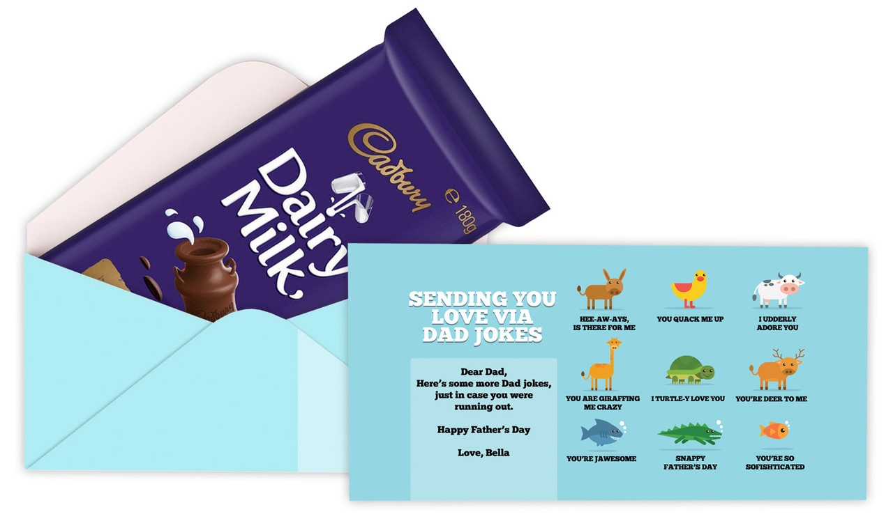 Dad Jokes Fathers Day Custom Cadbury Bar Box (Box Only)