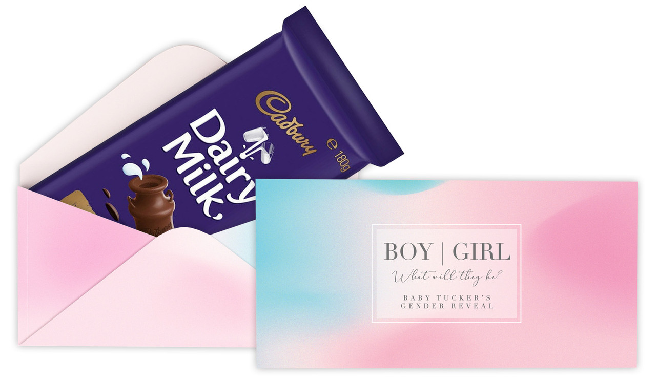 Blended Gender Reveal Cadbury Bar Box