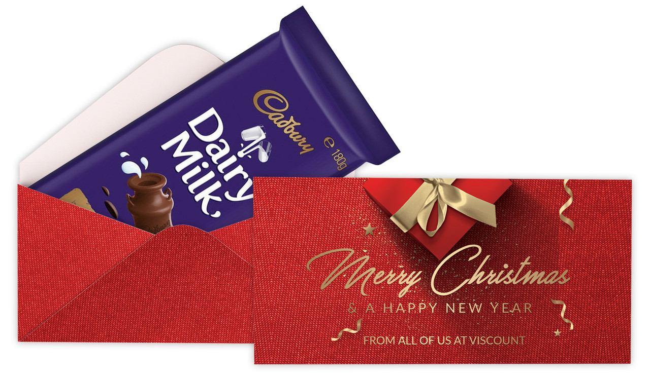 Glossy Gift Red Christmas Custom Cadbury Bar Box (Box Only)