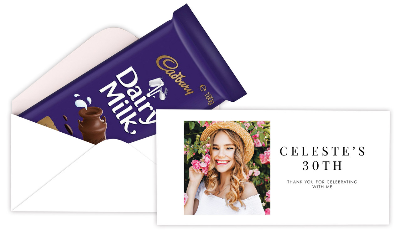 Simple Photo Birthday Custom Cadbury Bar Box (Box Only)