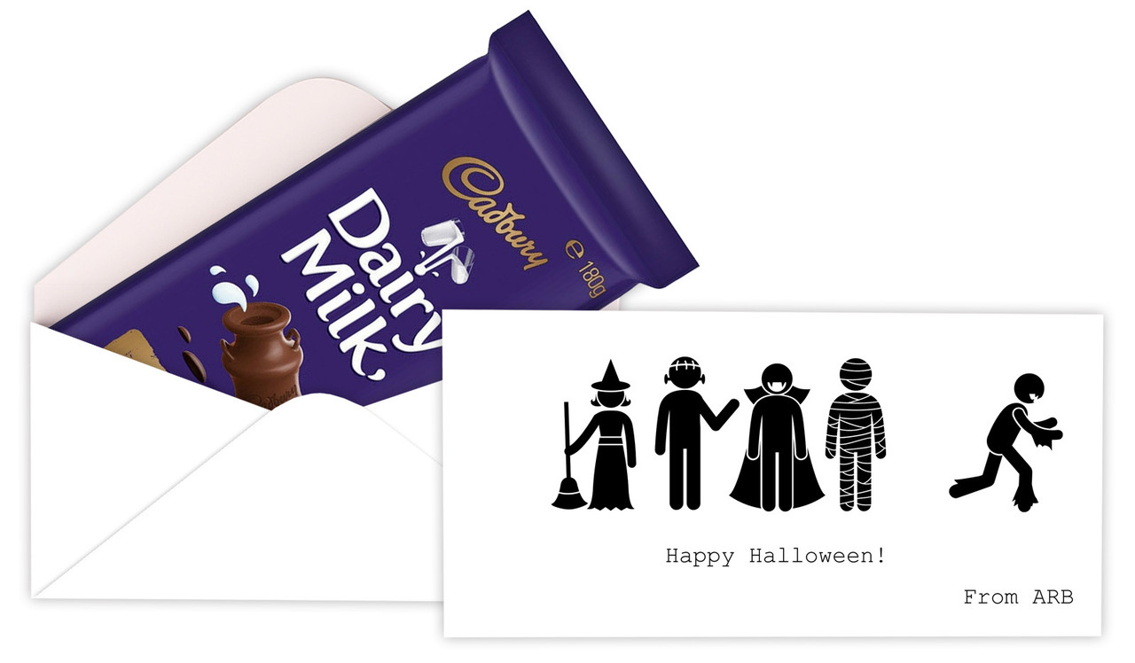 Stick Figures Personalised Halloween Cadbury Bar Box (Box Only)
