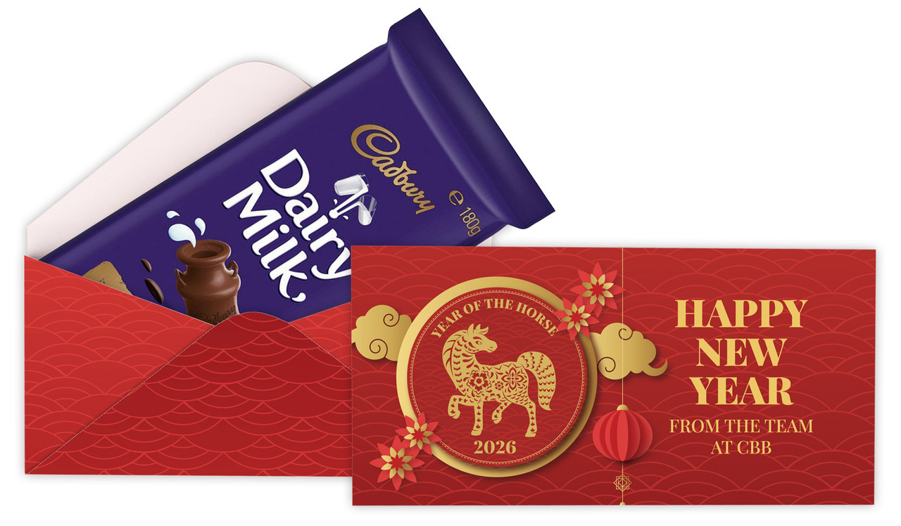 Gold Emblem Chinese New Year Personalised Cadbury Bar Box (Box Only)